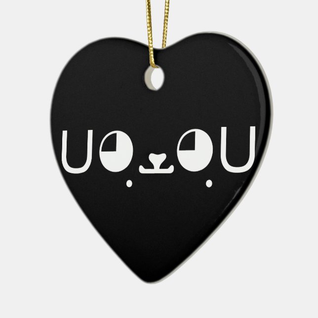 Cute Kawaii Puppy Dog Japanese Kaomoji Emoticon Ceramic Tree Decoration (Left)