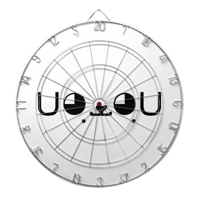 Cute Kawaii Puppy Dog Japanese Kaomoji Emoticon Dartboard (Front)