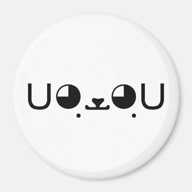 Cute Kawaii Puppy Dog Japanese Kaomoji Emoticon Magnet (Front)