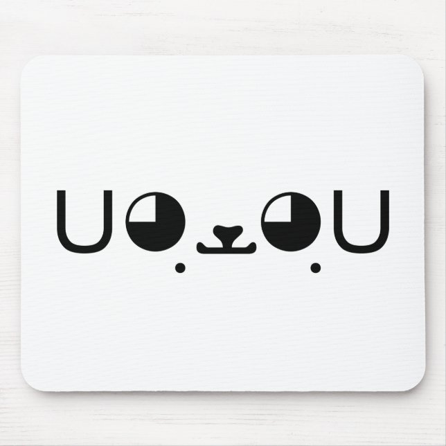 Cute Kawaii Puppy Dog Japanese Kaomoji Emoticon Mouse Mat (Front)