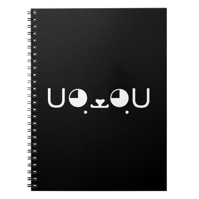 Cute Kawaii Puppy Dog Japanese Kaomoji Emoticon Notebook (Front)