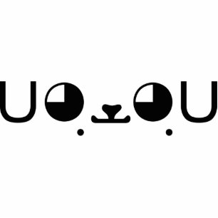 Cute Kawaii Puppy Dog Japanese Kaomoji Emoticon Standing Photo Sculpture