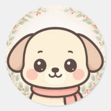 Cute Kawaii Puppy Face Sticker