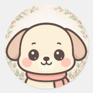 Cute Kawaii Puppy Face Sticker