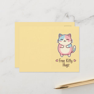 Cute Kawaii Puppy Free Pup Hugz Pastel  Postcard