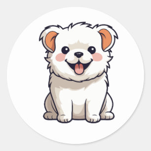 Cute Kawaii Puppy Vinyl Sticker - Adorable Cartoon