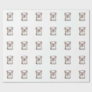 Cute Kawaii Puppy Vinyl Sticker - Adorable Cartoon Wrapping Paper