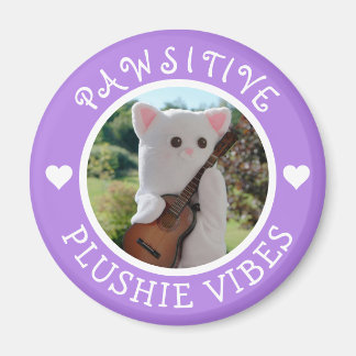 Cute Kawaii Purple Pawsitive Plushie Vibes Photo Magnet