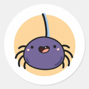 Cute Kawaii Purple Spider Classic Round Sticker