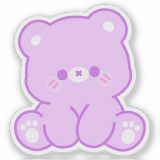 Cute Kawaii Purple Teddy Bear Pastel Aesthetic