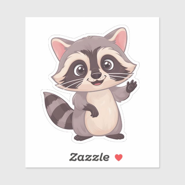 Cute Kawaii Racoon Sticker - Adorable Forest Frie (Sheet)