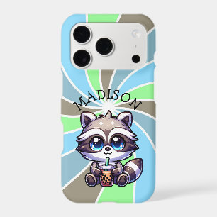 Cute Kawaii Racoon with Bubble Tea Personalised