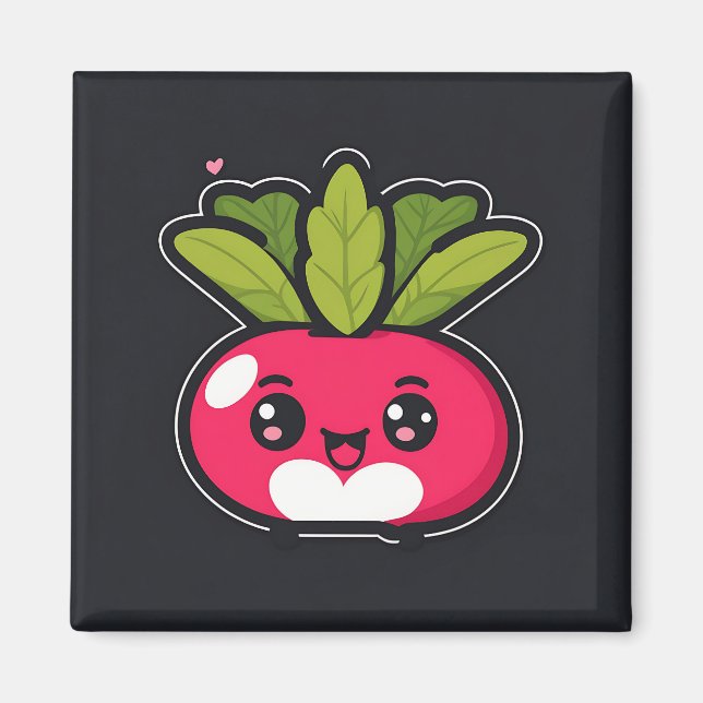 Cute Kawaii Radish Magnet (Front)