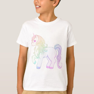 Cute kawaii rainbow coloured unicorn pony T-Shirt