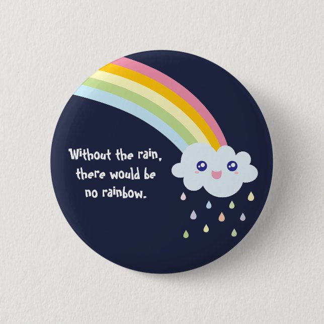 Cute Kawaii Rainbow Famous Inspirational Quote 6 Cm Round Badge (Front)