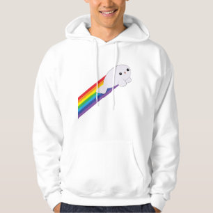 Cute Kawaii Rainbow Rocket Baby Seal Hoodie