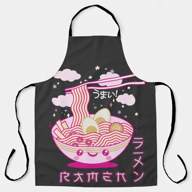 Cute Kawaii Ramen Anime Noodles Ramen Girls, Teens Apron (Front)