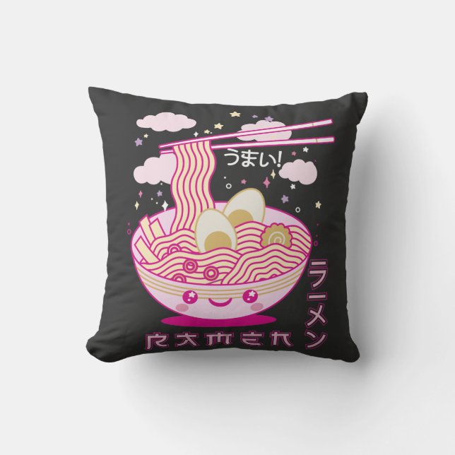 Cute Kawaii Ramen Anime Noodles Ramen Girls, Teens Cushion (Front)