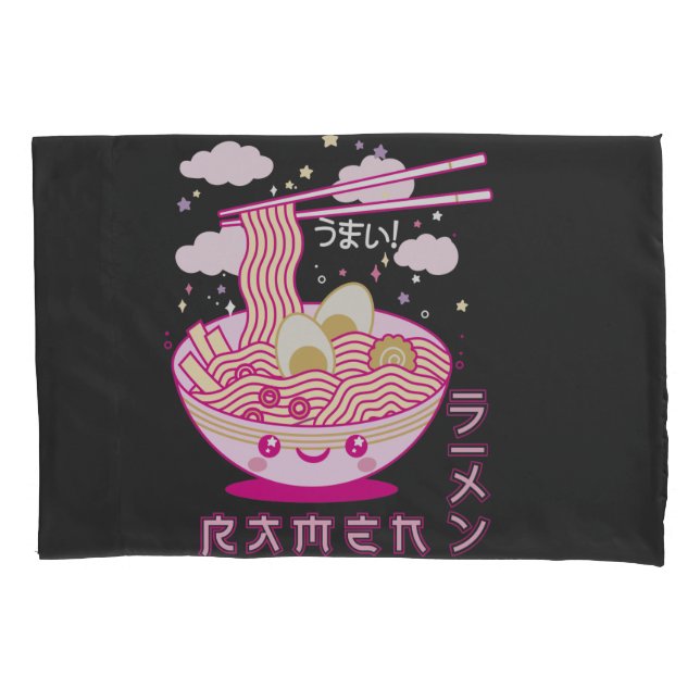 Cute Kawaii Ramen Anime Noodles Ramen Girls, Teens Pillowcase (Front)