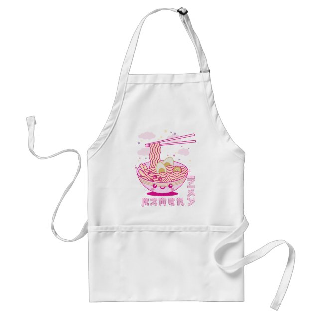 Cute Kawaii Ramen Anime Noodles Ramen Girls, Teens Standard Apron (Front)