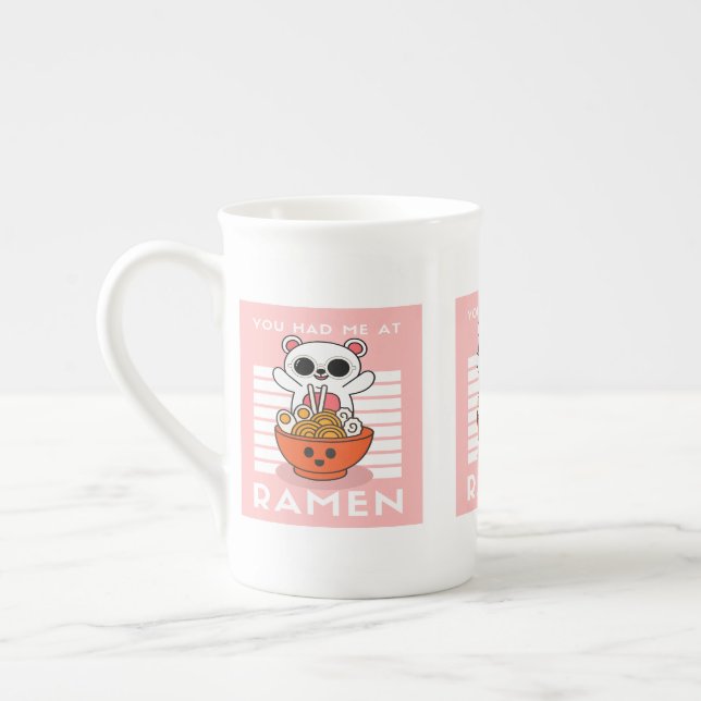 Cute Kawaii Ramen Bone China Mug (Left)