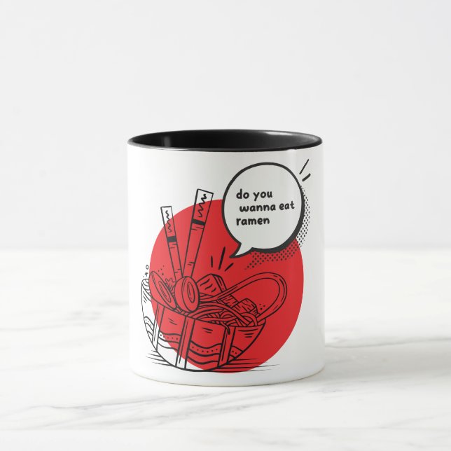 Cute Kawaii Ramen - Funny Japanese Food  Mug (Center)