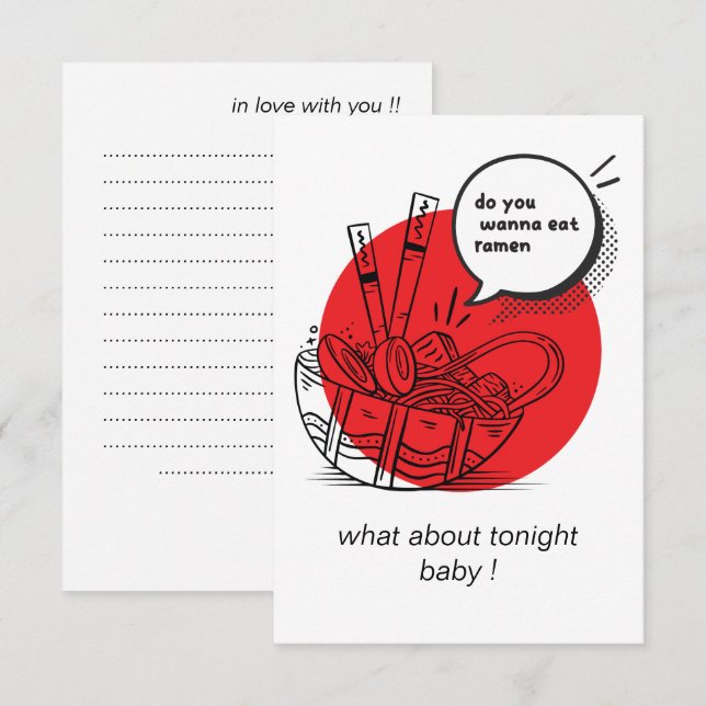 Cute Kawaii Ramen - Funny Japanese Food  Thank You Card (Front/Back)