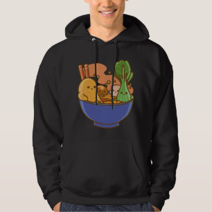 Cute Kawaii Ramen Japan Food Faces Anime Kid Drawi Hoodie