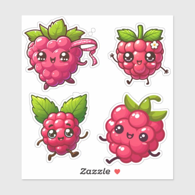 cute kawaii raspberries (Sheet)