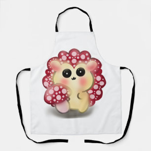 Cute Kawaii Red Mushroom Hedgehog Toadstool Art Apron