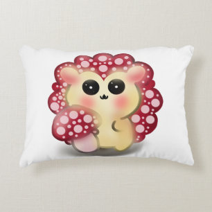 Cute Kawaii Red Mushroom Hedgehog Toadstool Art Decorative Cushion