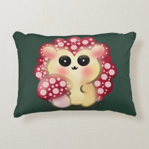 Cute Kawaii Red Mushroom Hedgehog Toadstool Art Decorative Cushion