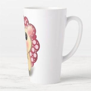 Cute Kawaii Red Mushroom Hedgehog Toadstool Art Latte Mug