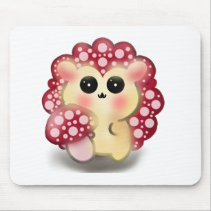 Cute Kawaii Red Mushroom Hedgehog Toadstool Art Mouse Mat