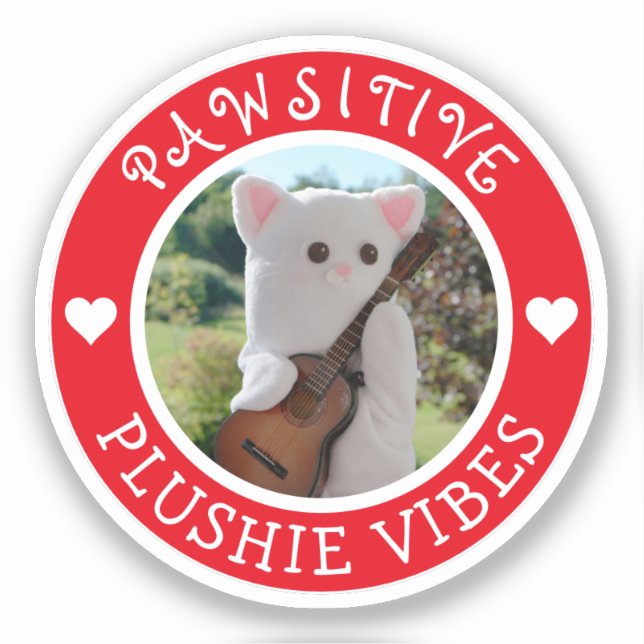 Cute Kawaii Red Pawsitive Plushie Vibes Photo (Front)