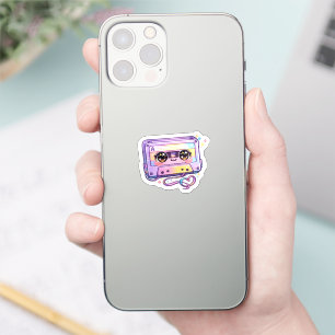 Cute Kawaii Retro Cassette Tape Pastel Purple Musi