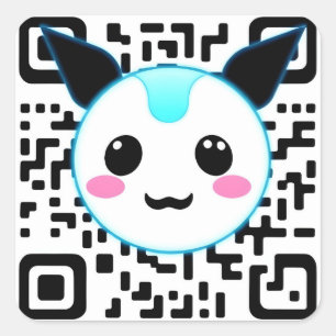 Cute Kawaii Robot Mascot QR Code Sticker