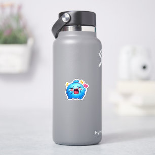 Cute Kawaii Sad Blue Slime Crying with Broken Hear