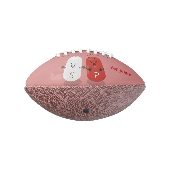 Cute kawaii salt and pepper shakers cartoon american football (Rotated 270)