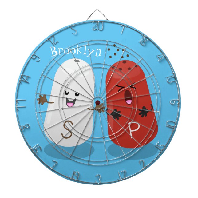 Cute kawaii salt and pepper shakers cartoon dartboard (Front)