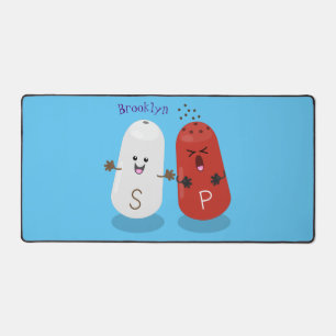 Cute kawaii salt and pepper shakers cartoon desk mat