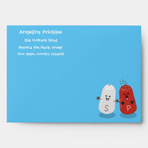 Cute kawaii salt and pepper shakers cartoon envelope