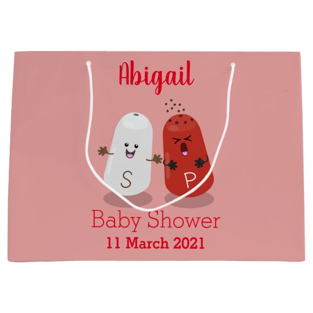 Cute kawaii salt and pepper shakers cartoon large gift bag (Front)