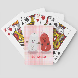 Cute kawaii salt and pepper shakers cartoon playing cards