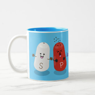 Cute kawaii salt and pepper shakers cartoon Two-Tone coffee mug