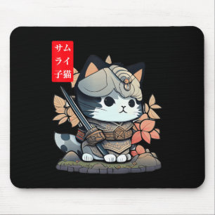 Cute Kawaii Samurai Warrior Kawaii Cat Japanese An Mouse Mat