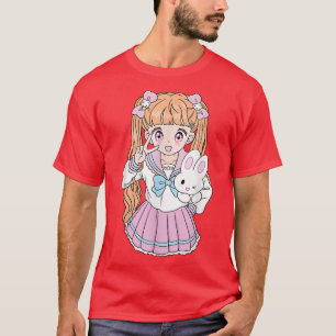Cute Kawaii School Girl  Anime Lover Kidcore Aesth T-Shirt