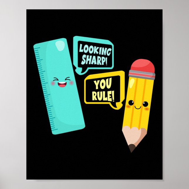 Cute Kawaii School Supplies Pun Welcome Back To Sc Poster (Front)