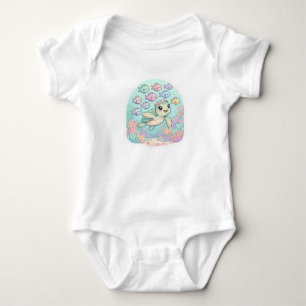 Cute Kawaii Sea Turtle Ocean Life Baby Bodysuit