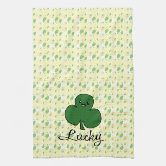 Cute Kawaii Shamrock Tea Towel